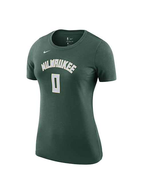 Women's Nike 2022 Icon Edition Damian Lillard Milwaukee Bucks T-Shirt-front