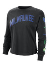 Women's Nike 2023-24 City Edition Essential Milwaukee Bucks Long Sleeve Boxy T-Shirt-front 