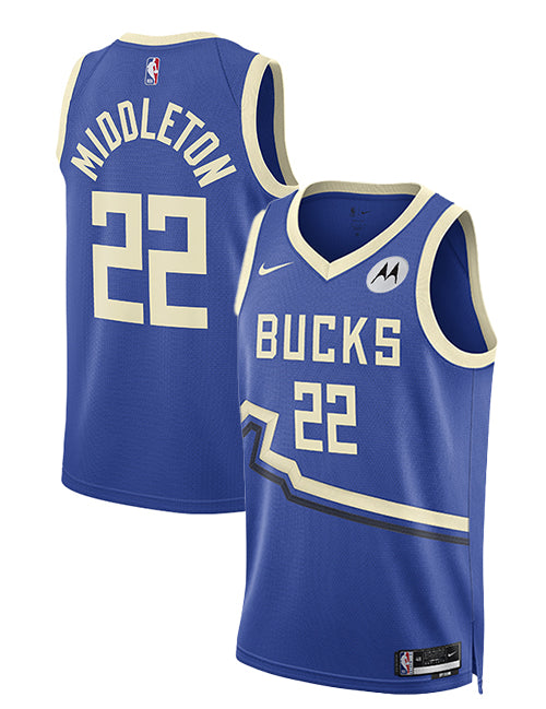 Nike 2024-25 City Edition Khris Middleton Swingman Jersey-collage