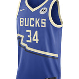 Nike 2024-25 City Edition Giannis Antetokounmpo Milwaukee Bucks Swingman Jersey-front