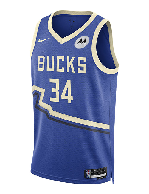 Nike 2024-25 City Edition Giannis Antetokounmpo Milwaukee Bucks Swingman Jersey-front