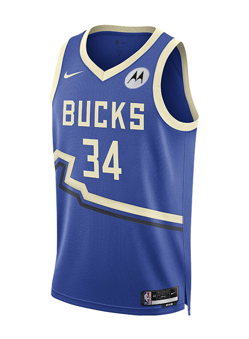 Nike 2024-25 City Edition Giannis Antetokounmpo Milwaukee Bucks Swingman Jersey-front