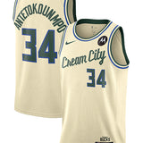 Nike 2025-26 City Edition Giannis Antetokounmpo Milwaukee Bucks Swingman Jersey - collage