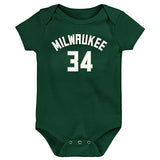 Infant Outerstuff Giannis Antetokounmpo Milwaukee Bucks Onesie-front