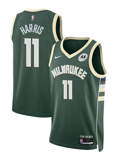 Nike 2022 Icon Edition Gary Harris Milwaukee Bucks Swingman Jersey-collage