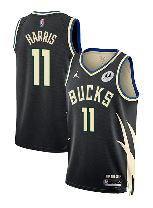 Jordan 2022 Statement Edition Gary Harris Milwaukee Bucks Swingman Jersey-collage