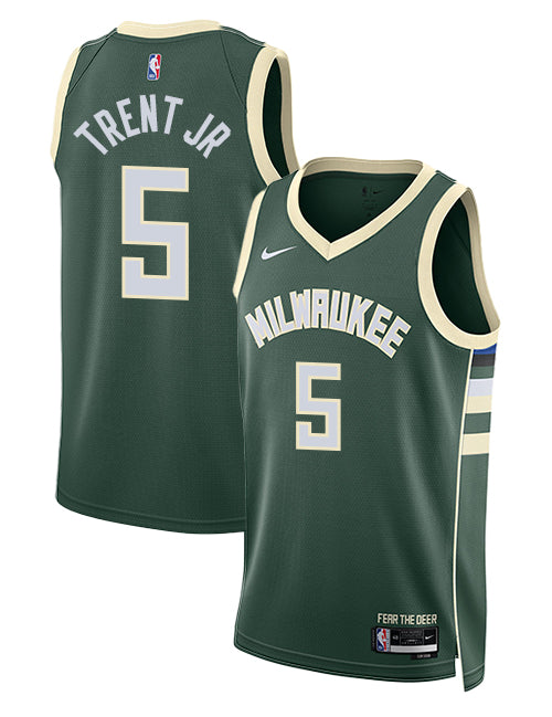 Nike 2022 Icon Edition Gary Trent Jr Milwaukee Bucks Swingman Jersey-collage