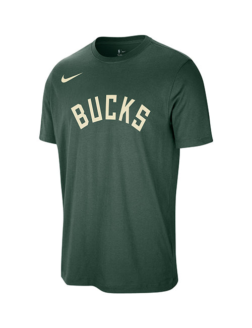 Nike 2025-26 Wordmark Essential Milwaukee Bucks T-Shirt-front