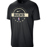 Nike 2025-26 Black Milwaukee Bucks Practice T-Shirt-front