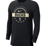 Nike 2025-26 Practice Black Milwaukee Bucks Long Sleeve T-Shirt
