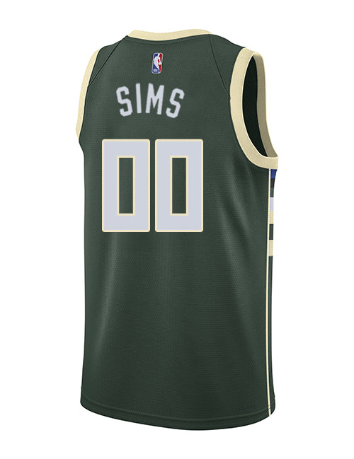 Nike 2022 Icon Edition Jericho Sims Milwaukee Bucks Swingman Jersey-back