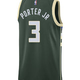 Nike 2022 Icon Edition Kevin Porter Jr Milwaukee Bucks Swingman Jersey-back