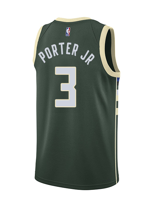 Nike 2022 Icon Edition Kevin Porter Jr Milwaukee Bucks Swingman Jersey-back