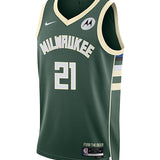 Nike 2022 Icon Edition Ousmane Dieng Milwaukee Bucks Swingman Jersey-FRONT