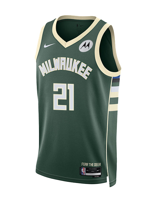 Nike 2022 Icon Edition Ousmane Dieng Milwaukee Bucks Swingman Jersey-FRONT