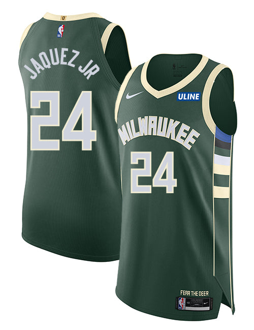 Nike 2022 Icon Edition Jaime Jaquez Jr Milwaukee Bucks Authentic Jersey-back