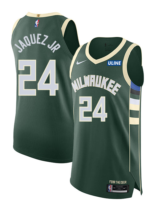 Nike 2022 Icon Edition Jaime Jaquez Jr Milwaukee Bucks Authentic Jersey-back