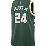 Youth Nike 2022 Icon Edition Jaime Jaquez Jr Milwaukee Bucks Swingman Jersey-back