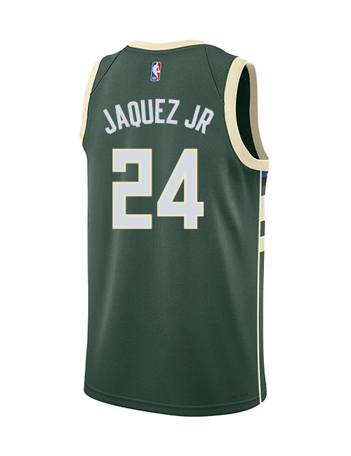 Youth Nike 2022 Icon Edition Jaime Jaquez Jr Milwaukee Bucks Swingman Jersey-back