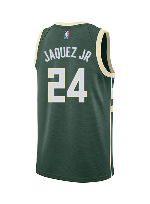 Youth Nike 2022 Icon Edition Jaime Jaquez Jr Milwaukee Bucks Swingman Jersey-back