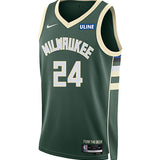 Youth Nike 2022 Icon Edition Jaime Jaquez Jr Milwaukee Bucks Swingman Jersey-front