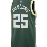 Nike 2022 Icon Edition Kasparas Jakučionis Milwaukee Bucks Swingman Jersey