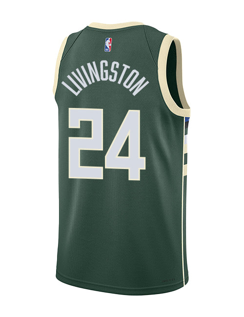 Nike 2022 Icon Edition Chris Livingston Milwaukee Bucks Swingman Jersey-back
