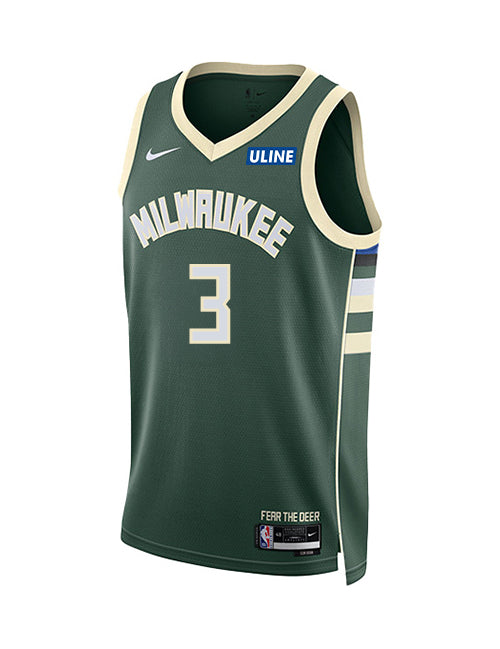 Nike 2022 Icon Edition Myles Turner Milwaukee Bucks Swingman Jersey-front