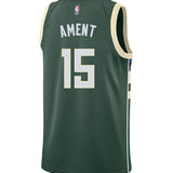 Youth Nike 2022 Icon Edition Nate Ament Milwaukee Bucks Swingman Jersey-back