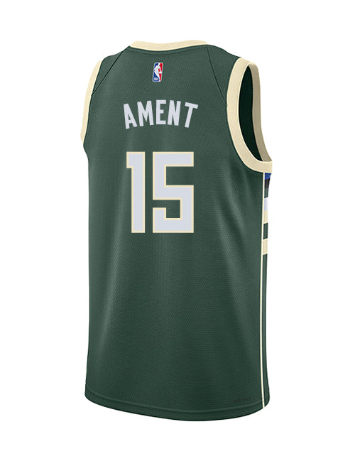 Youth Nike 2022 Icon Edition Nate Ament Milwaukee Bucks Swingman Jersey-back