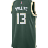 Youth Nike 2022 Icon Edition Ryan Rollins Milwaukee Bucks Swingman Jersey-back
