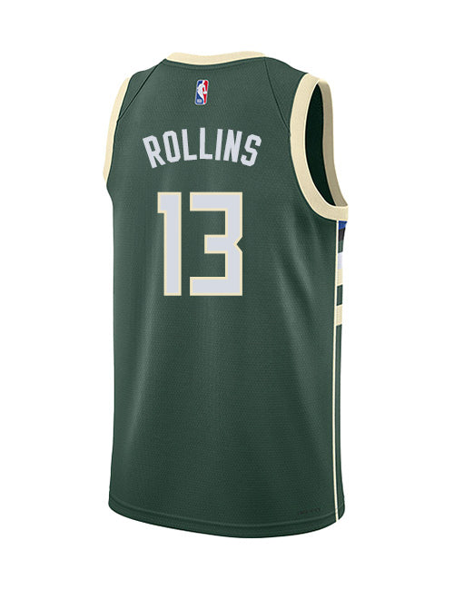 Youth Nike 2022 Icon Edition Ryan Rollins Milwaukee Bucks Swingman Jersey-back