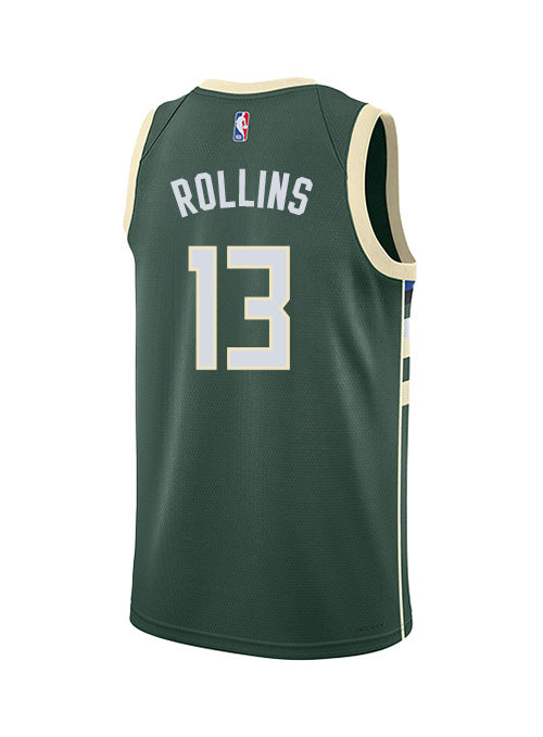 Youth Nike 2022 Icon Edition Ryan Rollins Milwaukee Bucks Swingman Jersey-back