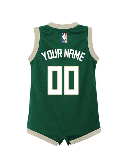 Infant Nike 2022 Icon Edition Custom Milwaukee Bucks Jersey Onesie-back