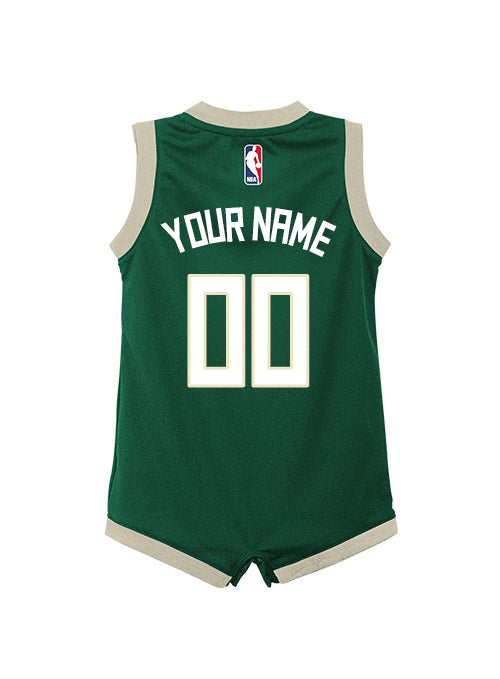 Infant Nike 2022 Icon Edition Custom Milwaukee Bucks Jersey Onesie-back