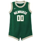 Infant Nike 2022 Icon Edition Custom Milwaukee Bucks Jersey Onesie-front