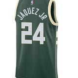 Nike 2022 Icon Edition Jaime Jaquez Jr Milwaukee Bucks Swingman Jersey-BACK