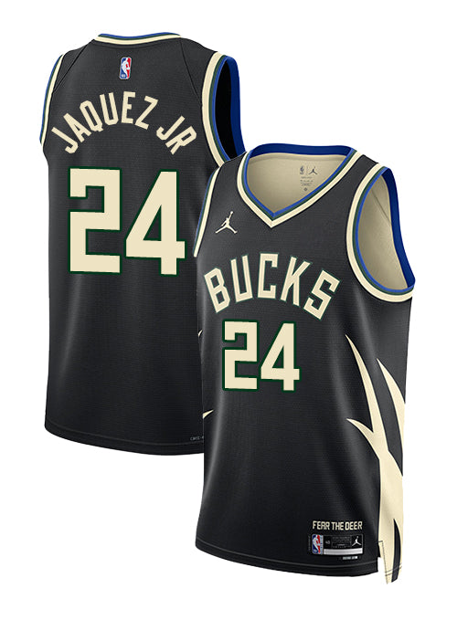 Jordan 2022 Statement Edition Jaime Jaquez Jr Milwaukee Bucks Swingman Jersey-COLLAGE