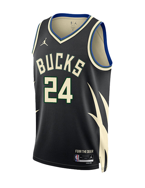 Jordan 2022 Statement Edition Jaime Jaquez Jr Milwaukee Bucks Swingman Jersey-FRONT