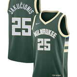 Nike 2022 Icon Edition Kasparas Jakučionis Milwaukee Bucks Swingman Jersey-COLLAGE