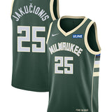 Nike 2022 Icon Edition Kasparas Jakučionis Milwaukee Bucks Swingman Jersey