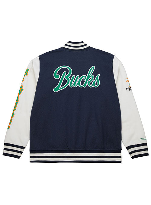 Mitchell & Ness HWC '68 Exposed Milwaukee Bucks Varsity Jacket-back