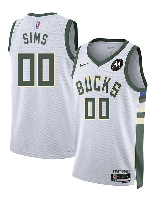 Nike 2022 Association Edition Jericho Sims Milwaukee Bucks Swingman Jersey-COLLAGE