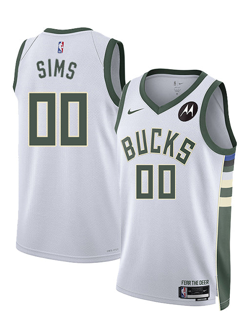 Nike 2022 Association Edition Jericho Sims Milwaukee Bucks Swingman Jersey-COLLAGE