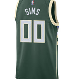 Nike 2022 Icon Edition Jericho Sims Milwaukee Bucks Swingman Jersey-BACK