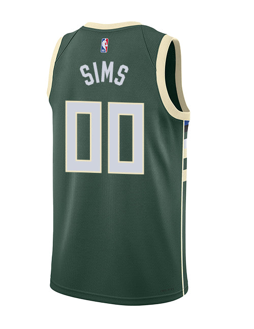 Nike 2022 Icon Edition Jericho Sims Milwaukee Bucks Swingman Jersey-BACK