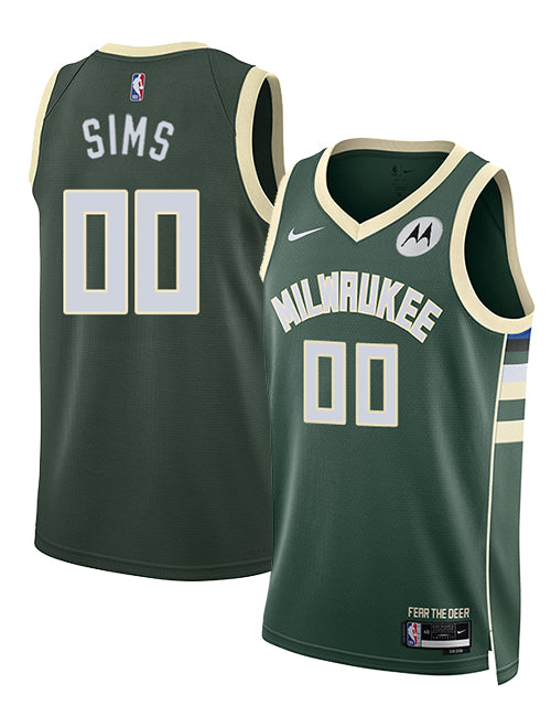 Nike 2022 Icon Edition Jericho Sims Milwaukee Bucks Swingman Jersey-COLLAGE