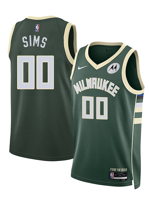 Nike 2022 Icon Edition Jericho Sims Milwaukee Bucks Swingman Jersey-COLLAGE