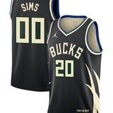 Jordan 2022 Statement Edition Jericho Sims Milwaukee Bucks Swingman Jersey-COLLAGE