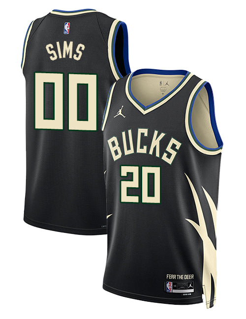 Jordan 2022 Statement Edition Jericho Sims Milwaukee Bucks Swingman Jersey-COLLAGE